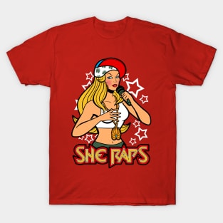 She Raps Female Superhero Rapping T-Shirt